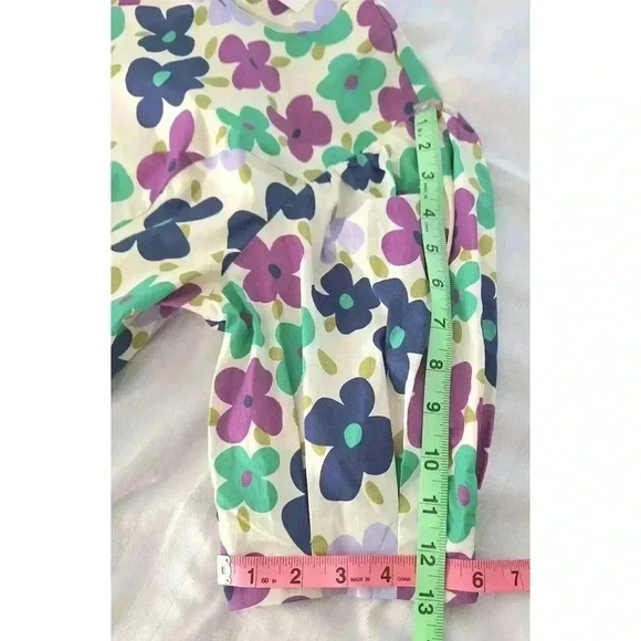 Aureum Ruched Sash Floral Mini Multicolor Dress Size Medium - Picture 7 of 8